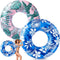 2 Pcs Large Float Tube 47.24 Inches, Inflatable Pool Floats Jumbo Tropical Leaves Pool Tube for Adults Kids Summer