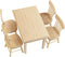 AUEAR 5 Pack Miniature Dining Table Chair Wooden Furniture Accessories Set