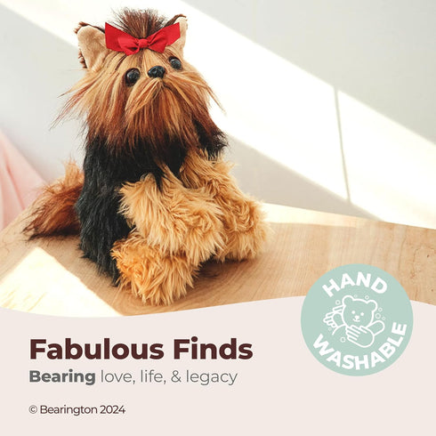 13" Bearington Chewie The Yorkie Stuffed Dog Plush Toy - Soft Cuddly Yorkshire Terrier with Realistic Fur and Floppy