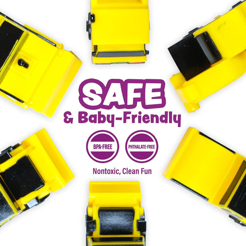 6 Pack Tub Works Construction Trucks Mold Free Bath Toys, | Sealed, No Hole Bath Toys Design Keeps Moisture Out | Soft