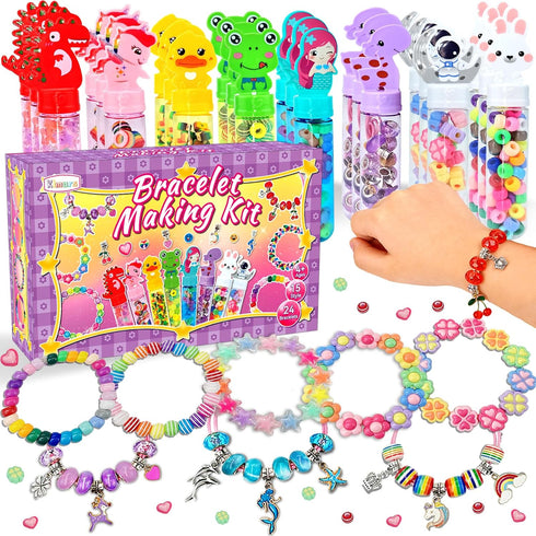 klmars Bracelet Making Party Favors for Kids,24 Bracelet Wands Crafts for Girls