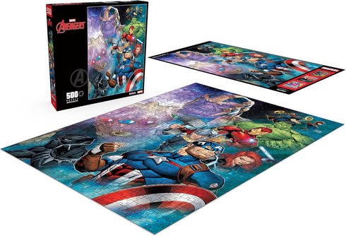 Buffalo Games - Marvel - 500 Piece Jigsaw Puzzle for Adults - Thanos vs. The Avengers - Finished Size 21.25 x 15.00