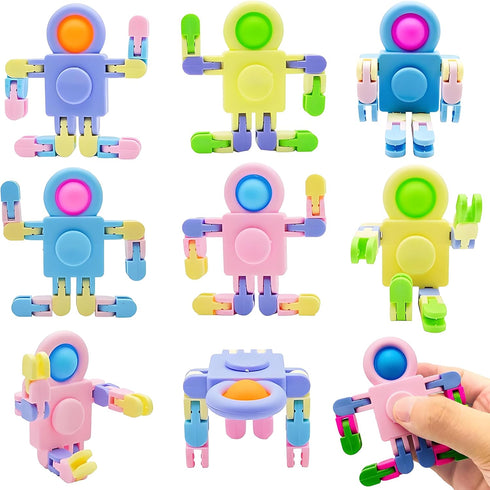 Arlkono 8 Pcs Transformable Fidget Spinners for Kids, Robot Fidget Toys Spinner for