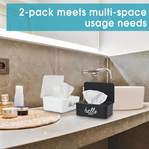 Hushee 2 Pack Wipe Dispenser Wipes Holder for Baby Adult Decorative Wipe Containers for Bathroom Home Office