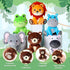 RoundFunny 6 7 Inch Pcs Forest Animals Toys Zebra Lion Hippo Bear Elephant Frog Large Stuffed Animals Bulk for Woodland