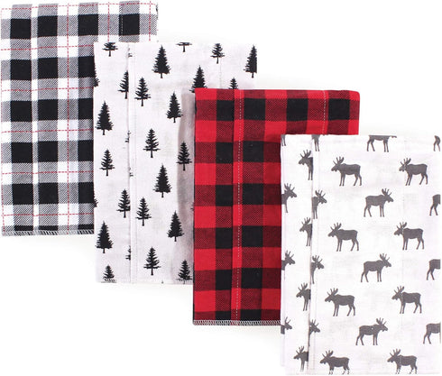 Hudson Baby Unisex Baby Cotton Flannel Burp Cloths, Moose, One Size by Hudson Baby