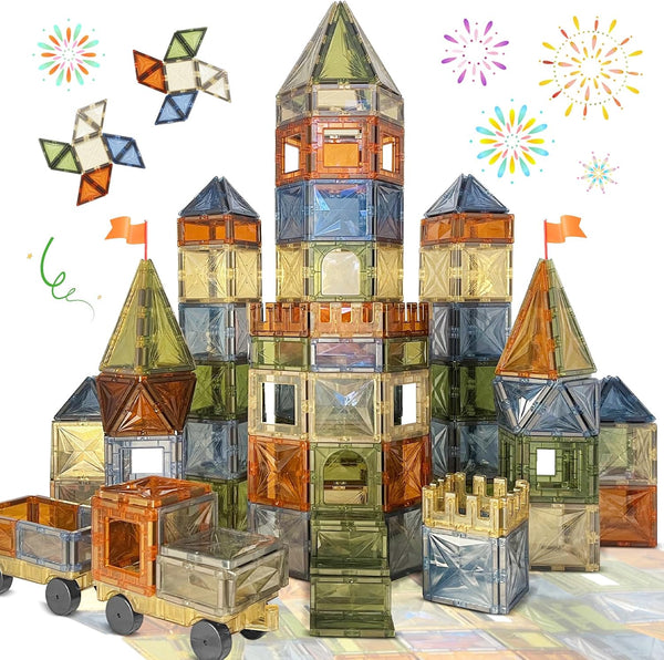100PCS Magnetic Tiles Montessori Toys Magnetic Blocks Kids Games STEM Classroom Educational