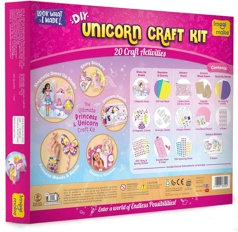20+ 5,6,7,8 8-12 Imagimake Unicorn Craft Kit | Mess Free Activities | Bracelet Making Kit, Magnetic Board Princess