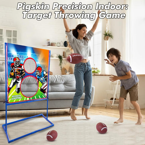 Throwing Target Game for American Football, Outdoor Fun for Kids 6-12, Perfect for Parties and Gatherings