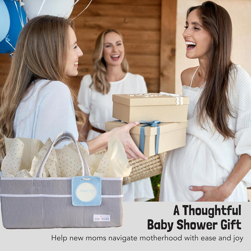 Lily Miles Baby Diaper Caddy - Large Organizer Tote Bag for Baby Essentials, Nursery Must Haves