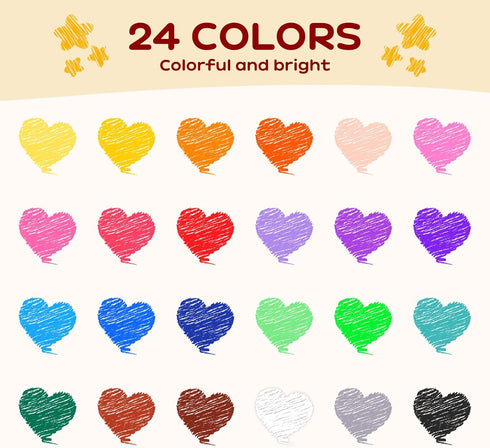 24 2-4, 1-3, 4-8, YPLUS Peanut Crayons for Kids, Colors Washable Toddler Crayon, Non-Toxic Baby Crayons for ages