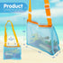 4E's Novelty 2X Shark Tooth Sifter for Beach with 2X Small Mesh Beach Bag for Shell Collecting, Metal Sand Scoop for