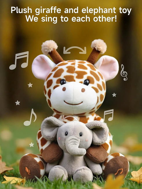 TUMAMA Interactive Giraffe & Elephant Talking Singing Toys, Mimicking Toy with Repeating What You Say, Interactive