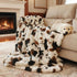 Fruaros Cow Print Faux Fur Baby Blanket 40x50 Fluffy Cow Bubbles Blanket, Ultra