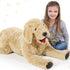 Geosar Giant Dog Stuffed Animals, Fluffy Labrador Large Plush Toy, Big Cuddly Body Pillow, Gifts for Kids & Pets, Gold