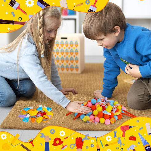167pcs Hammer Tool Sensory Bin Filler Fine Motor Toys Kids Tool Box Sensory Bin Items Tape Measure Toy Drill Pliers