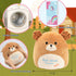 Easfan 13'' Brown Get Well Soon Puppy Plush Pillow, Soft Cute Shar Pei Dog Gifts for Kids Patient Feel Better for Women