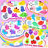130pcs Party Favors Squishy Toys : Kawaii Squishies Fidget Toys Treasure Box Toy for Classroom Prizes Students Teacher