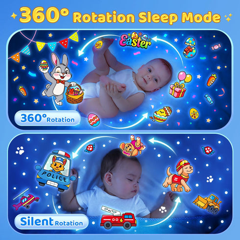 15 Sounds+12HD Films+360Rotating Dinosaur Egg Light for Nursery Sound Machine | Sleeping | Dnio Gifts for Kids Primal