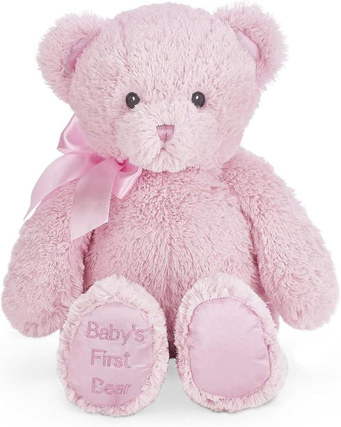 Bearington Baby's First Teddy Bear - Pink, 12 Inch Plush Stuffed Animal for Girls