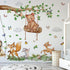 Tuitager L Large Tree Wall Decals with Woodland Animals, Peel and Stick Wall Stickers for Baby Room, Removable Nursery