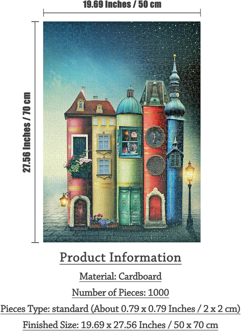 MISITU Jigsaw Puzzles 1000 Pieces for Adults - Challenging Game, City Design, 19.69 x 27.56 Inches