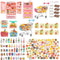 180 Pcs Dollhouse Furniture Miniature Kitchen Accessories Mini Shopping Cart Metal Trolley