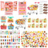 180 Pcs Dollhouse Furniture Miniature Kitchen Accessories Mini Shopping Cart Metal Trolley