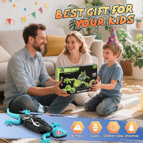 3+Years KETIEE RC Wall Crawler Gecko: Wall Climbing Gecko Toy for Kids, Remote Control Climbing Lizard with Led Glowing