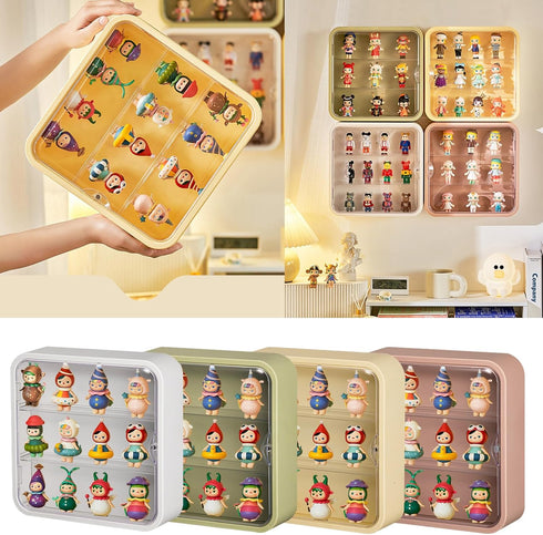 Clear Display Case for Figures - Wall-Mounted Doll Storage Box Cabinet Organizer for Collectibles Action Figures