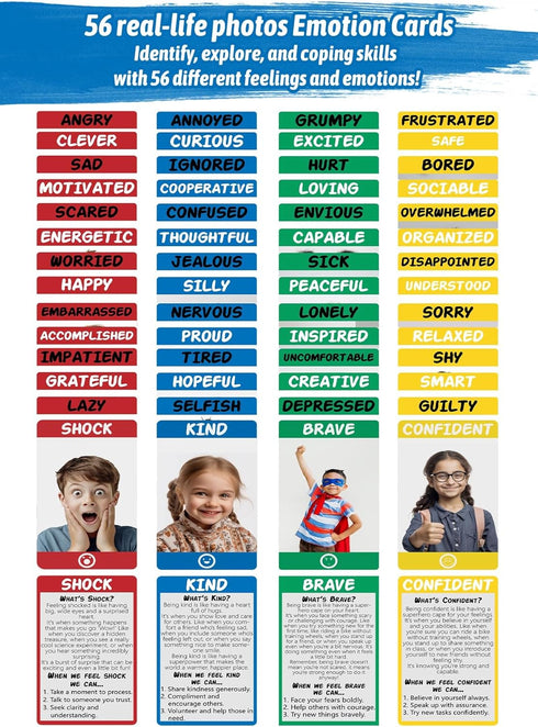 w/56 Garybank Social Emotional Learning Activities for Kids, Feelings Connect Game Emotion Cards, Play Therapy Toys