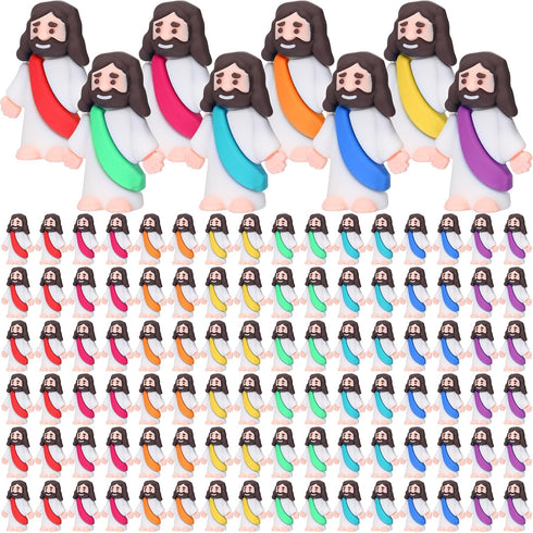 Barydat 200 Pack Mini Jesus Figurines, Tiny Jesus Toys for Thanksgiving Day Sunday School Baptism Gifts