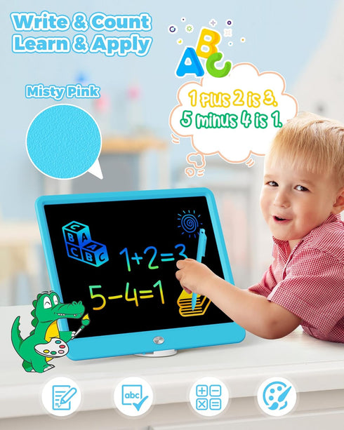 KOKODI 15 Inch LCD Writing Tablet with Anti-Lost Stylus, Erasable Doodle Board for Kids, Colorful Toddler Drawing Pad,