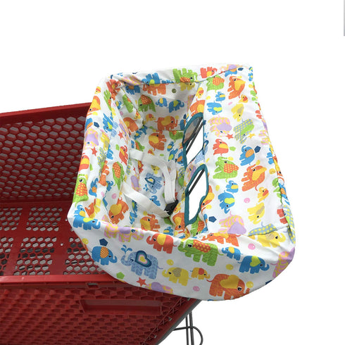 Portable Shopping Cart Cover, High Chair and Grocery Cart Covers for Babies, Kids, Infants & Toddlers, Simple Elephant