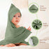 100% 32x32 Inch 2 Pack Organic Cotton Muslin Baby Hooded Towels Soft & Absorbent Baby Hooded Towel Wrap for Boys