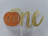 Glitter Pumpkin One Cake Topper - Little Pumpkin 1st Birthday Decorations for Fall
