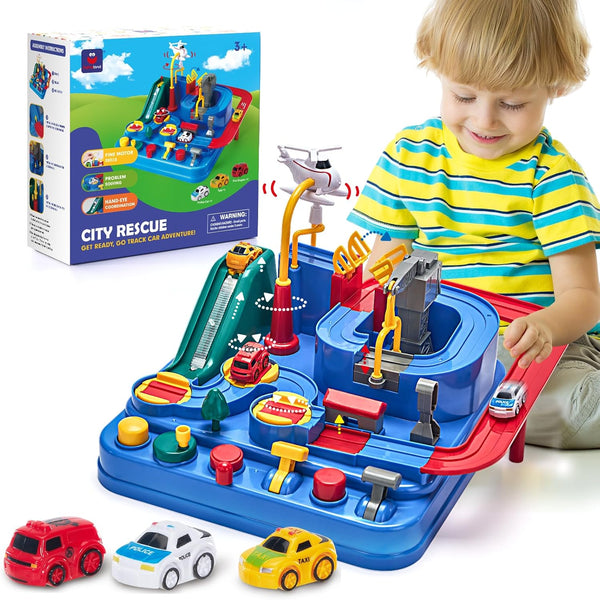 Hahaland 3 Year Old Boy Toys - Race Track Toys, Car Toy