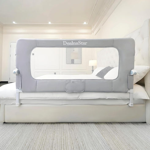 DEALNASTAR Bed Rail for Toddlers,Foldable Baby Bed Rail-60in/150cm Height Adjustable Safety Guard for