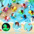 50 Decor(6 HyDren Pcs Rubber Turtle Duck Glow in The Dark Cute Duck Bulk Mini Squeaky Rubber Toys Floating Bathtub