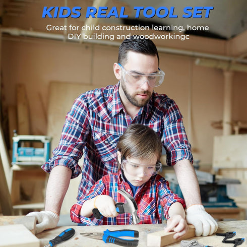 24 Set Hammer INCLY PCS Kids Real Tool with Tool Bag, Boys Small Real Hand Tools Kit, Children Construction Learning