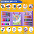 All in One Art Supplies with Trifold Easel, Art Set with Drawing Kit, Coloring Book, Paper Cutting, and Origami Kit