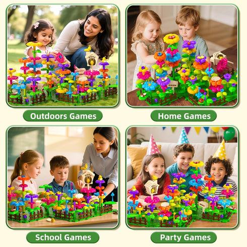 Garbo Star 112 3-4 Set 3 4 5 6 7 Pcs Flower Garden Toy,Toddler Girl Toys Years Old Girls Gardening Building Gifts Best