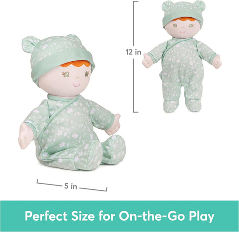 GUND Baby Sustainable Baby Doll, Plush Doll Made from Recycled Materials for Babies & Newborns, Green, 12”