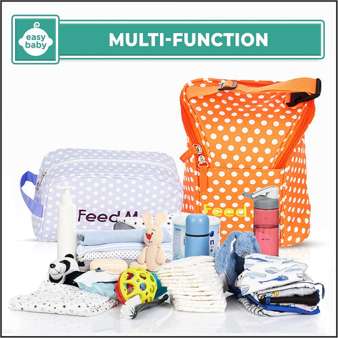 (8 Pack Packing Easy Baby - Diaper, Bottle, and Supplies - Organizer Pouches and Changing Pad - Change, Feed, Dress