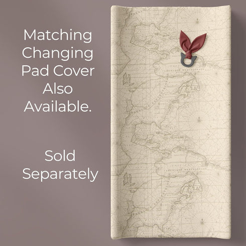 Glenna Jean Explore Baby Fitted Crib Sheet with Map Print, Adventure Explore Travel Theme Soft Infant Bedding Fits