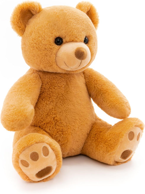12 inches WEIGEDU Fluffy Teddy Bear Stuffed Animals Plush Toys with Lattice Tie for Kids Babies Birthday Bedtime