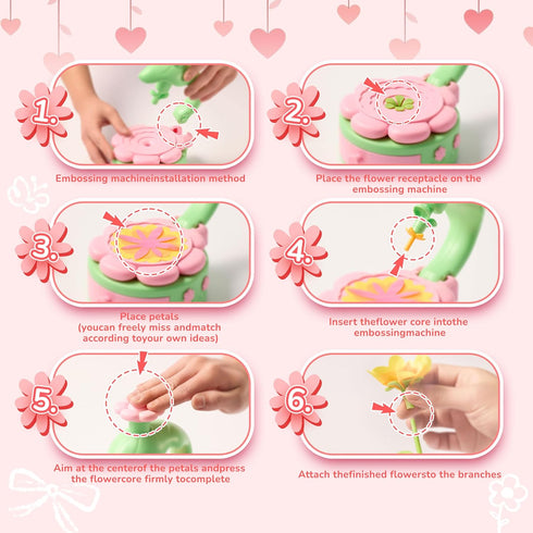 Set, 3 4 5 6 7 8 9 10 11 12 POP JOY DIY Flower Bouquet Craft Kit for Kids Colorful Build & Arrange Floral Educational