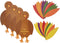amscan Paper Turkey Craft Kit - Makes 4 Turkeys for Thanksgiving Party Activity