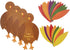 amscan Paper Turkey Craft Kit - Makes 4 Turkeys for Thanksgiving Party Activity
