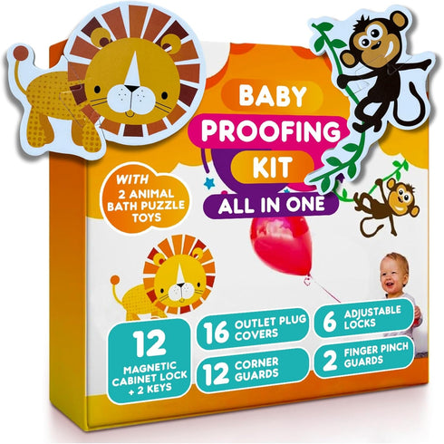 DAPPER CREATIVE Child Safety Kit - 67 Pack Baby Proofing Essentials | Magnetic Cabinet